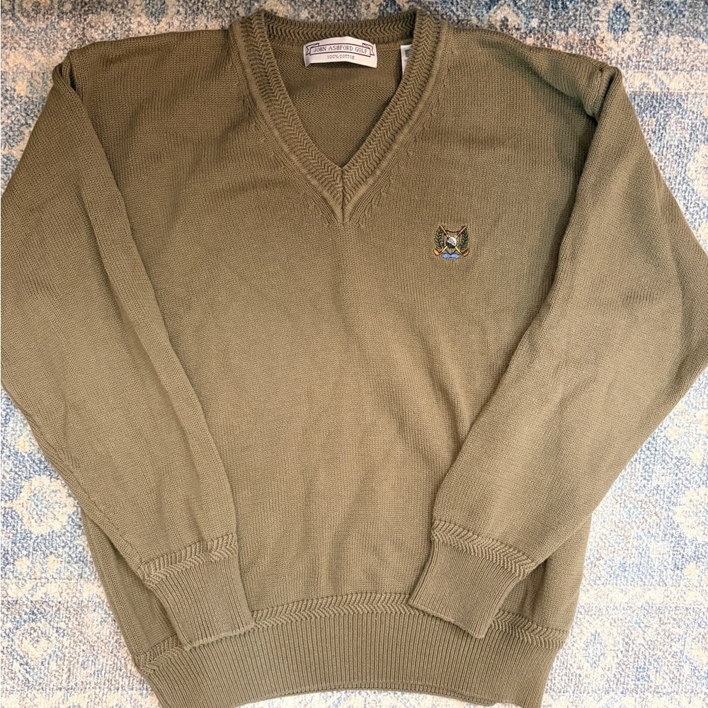 Vintage John Ashford Cotton Golf Sweater XL Eclectic Grandpa
